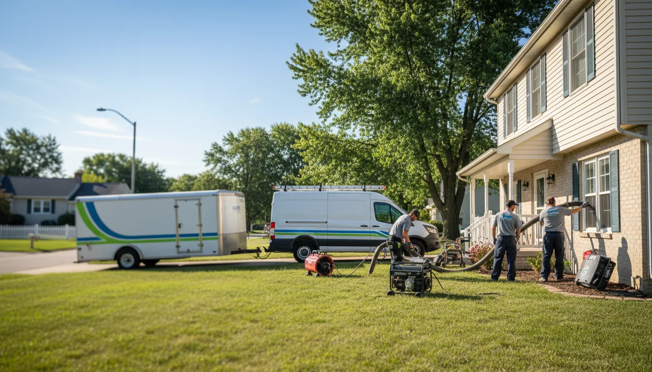 Flooded Basement Restoration And Cleanup With Repair in Columbus, IN near me